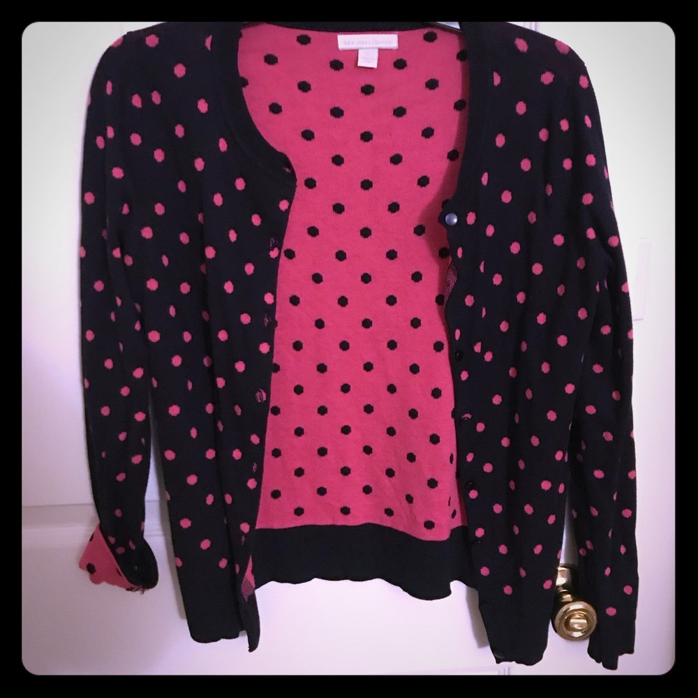 Navy and blue cardigan with reverse rolled sleeves